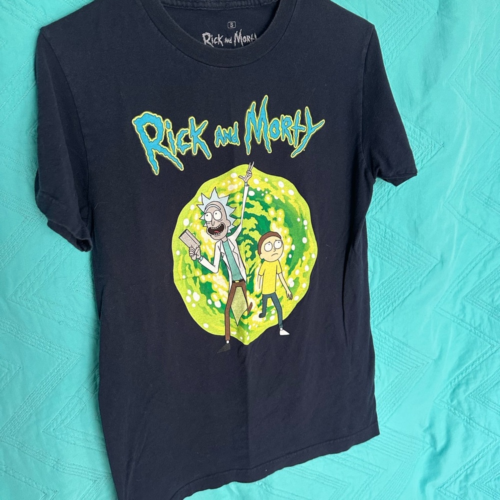 Rick and Morty Navy T-Shirt size Adult S